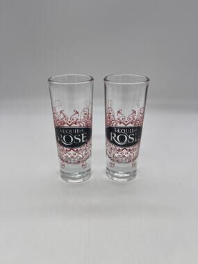 Tequila Rose 2 Shot Glasses Red & Black